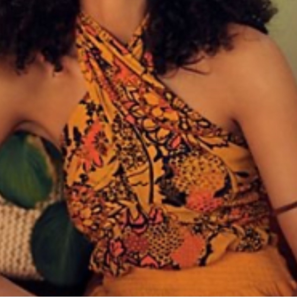 Free People. Under Wraps Bodysuit in Yellow pattern